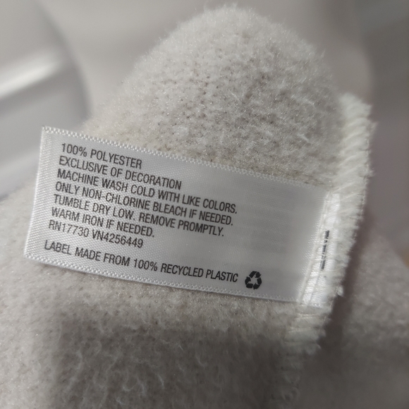 Mens beige fleece mock neck long sleeve shirt - Picture 6 of 6